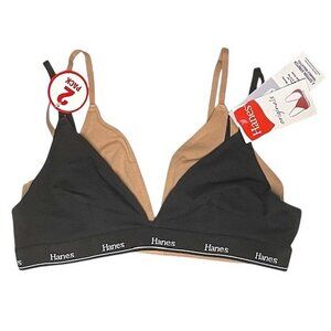Originals Hanes Women's 2pk Stretch Triangle Bralette Various Sizes